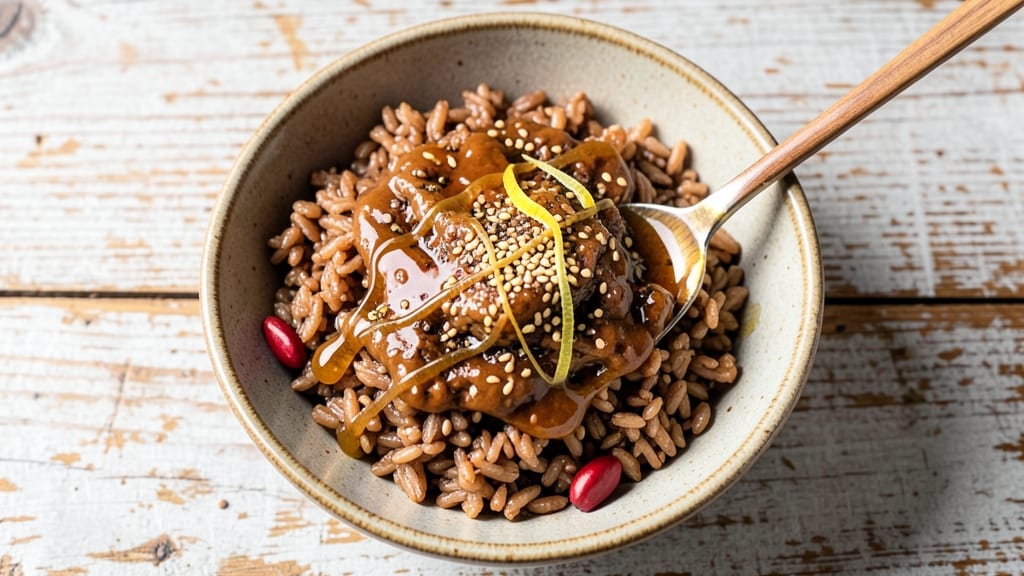 Brown Rice Dressing Recipe: Nutty Earthy Crunch Over Fresh Greens