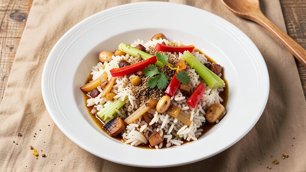 Bobby Flay's Spanish Rice Recipe: Saffron-Infused Grains with Toasted Celery Crunch