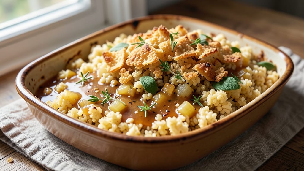 Cauliflower Rice Stuffing Recipe: Crispy-Edged, Herb-Infused Holiday Centerpiece