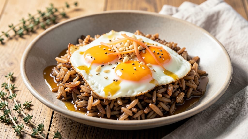 Brown Rice and Eggs Recipe: Savory Toasted Grains with Silky Eggs
