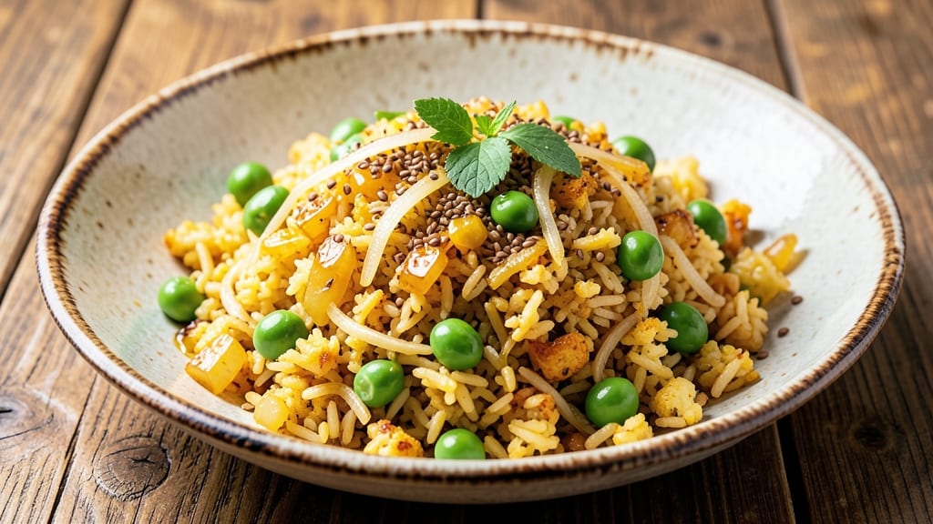 Cauliflower Fried Rice Indian Recipe: Spiced Turmeric and Peas in 20 Minutes
