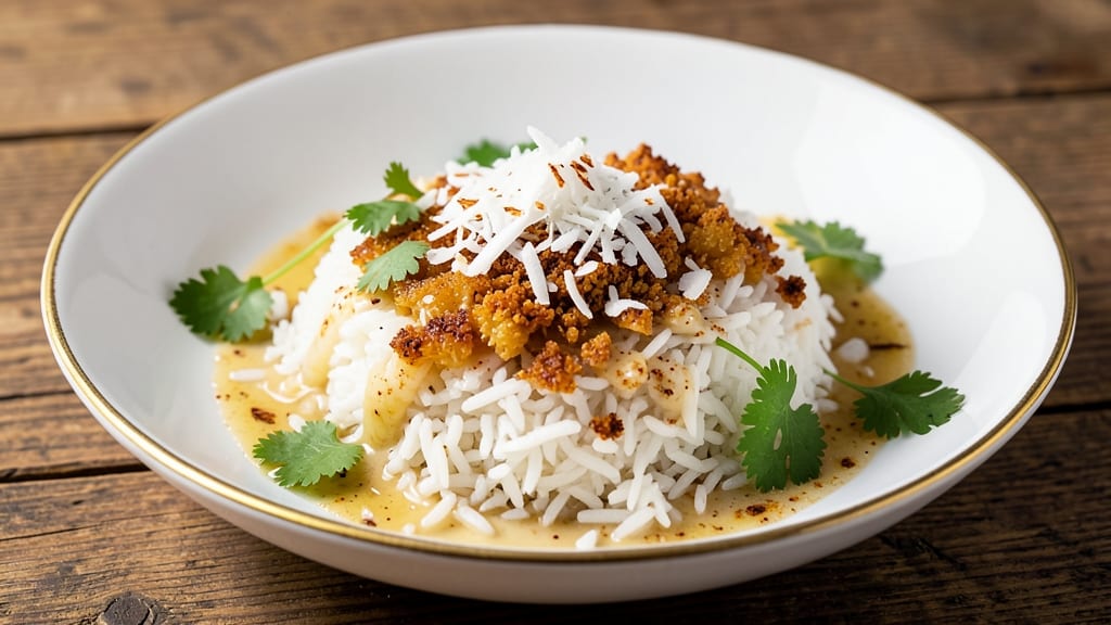 Brazilian Coconut Rice Recipe: Toasted Coconut and Cilantro Fragrance
