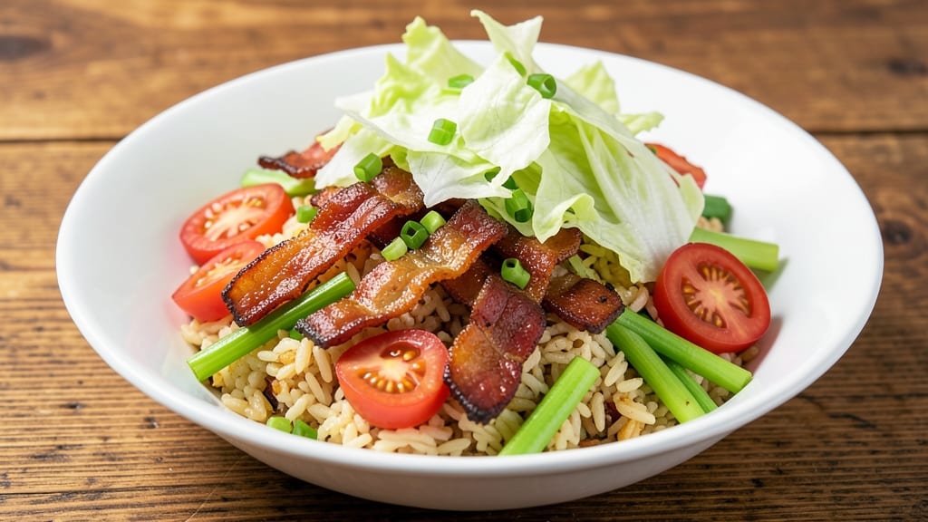 BLT Fried Rice Recipe: Crispy Bacon and Crunchy Celery Crown