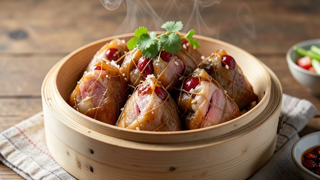 Cantonese Rice Dumplings Recipe: Glutinous Wrappers Stuffed With Pork and Jujubes