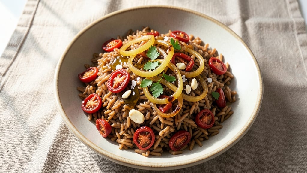 Brown Rice and Sun-Dried Tomatoes Recipe: Mediterranean-Inspired One-Pan Meal