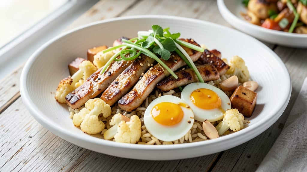 Cauliflower Fried Rice Recipe Paleo: Crispy-Topped Protein-Packed Paleo Bowl