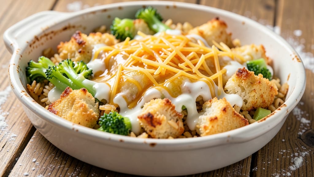 Carolina Gold Rice Middlins Recipe: Buttery Celery Crown Crunch Over Creamy Cheese