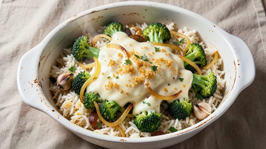 Broccoli Cheese and Rice Crockpot Recipe: Crispy-Topped Cheesy Comfort in One Pot