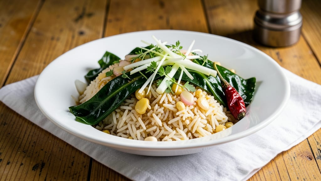 Callaloo Rice Recipe Jamaican Style: Herb-Infused One-Pot with Toasted Celery Crunch