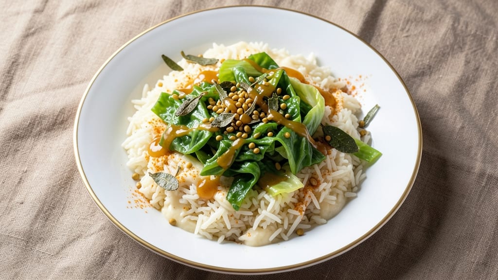 Cabbage Rice Indian Recipe: Spiced Turmeric and Mustard Seed Crunch