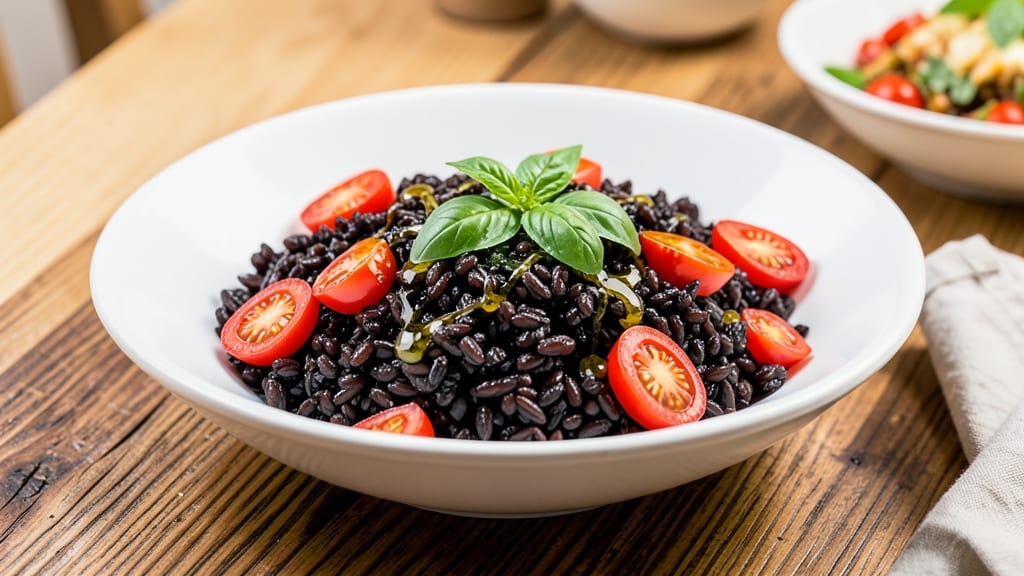 Black Rice and Tomato Recipe: Deep Purple Grains with Charred Tomato Richness