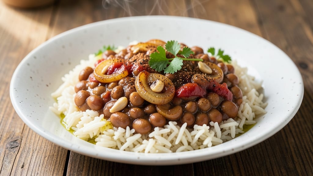 Canned Baked Beans and Rice Recipe: Smoky Tomato-Gravy Crunch Over Fluffy Grains