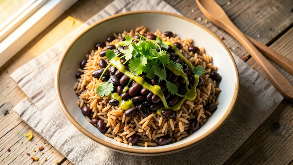 Brown Rice and Black Bean Bowl Recipe: Hearty Vegan Protein Packed in One Pan