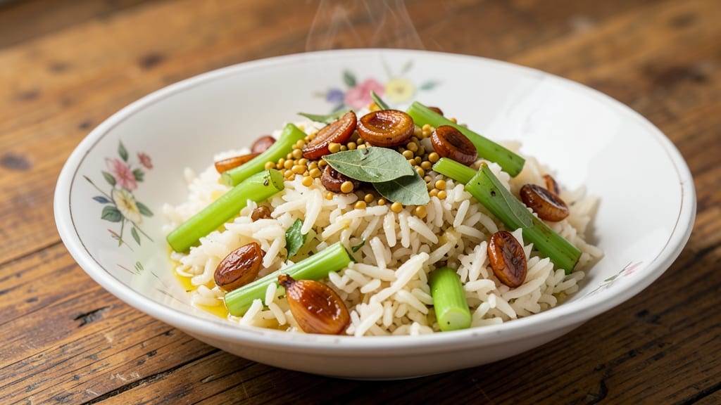Celery Rice Indian Recipe: Celery-Crusted Rice With Spiced Coconut Flavor