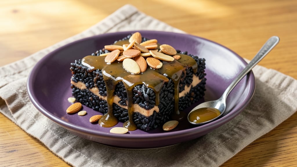 Black Rice Dessert Recipe: Deep Purple Velvet Cake with Nutty Crunch