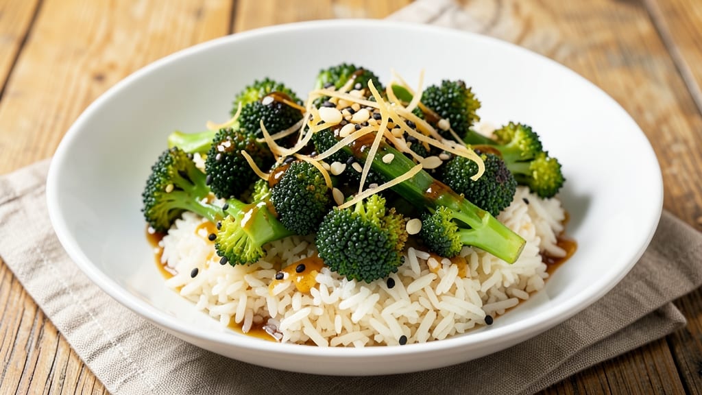 Broccoli and Rice Recipe Asian: Wok-Tossed Crunch with Fragrant Ginger-Lime Zing