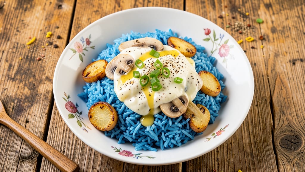 Blue Apron Rice Recipe: Crispy Celery Crown Over Sautéed Mushrooms
