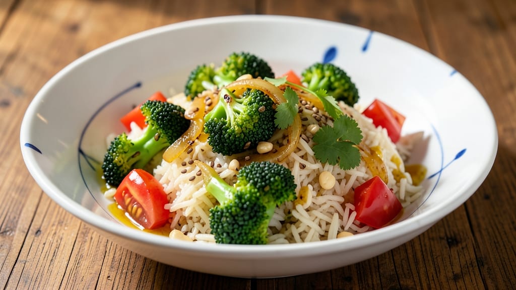 Broccoli Rice Recipe Indian: Turmeric-Infused Golden Grains With Toasted Spice Crunch