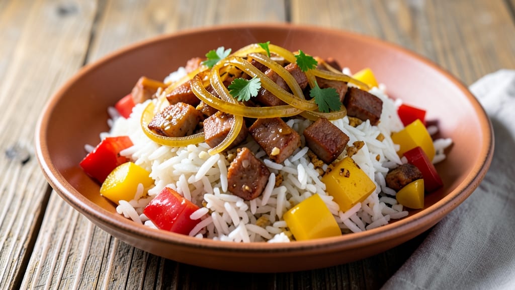 Carolina Plantation Rice Recipe: Smoky Sausage and Peppers Over Fluffy Grains
