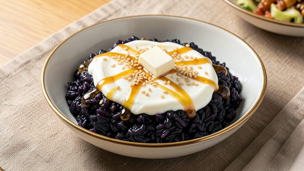 Black Sticky Rice Dessert Recipe: Silky Coconut-Milk Swirls With Toasted Sesame Crunch