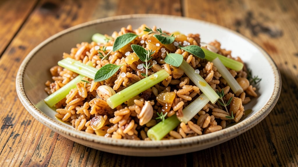 Brown Rice Stuffing Recipe: Toasted Celery Crunch and Herb-Infused Warmth
