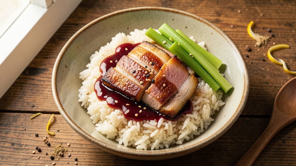 Chashu Rice Bowl Recipe: Crispy Celery Crown Over Silky Rice