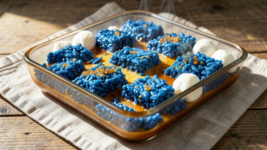 Blue Rice Crispy Treats Recipe: Turmeric-Infused Crunch With Marshmallow Clouds
