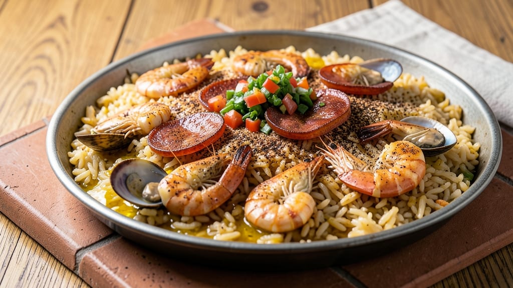Bomba Rice Paella Recipe: Smoky Paprika-Kissed Seafood and Chorizo Feast