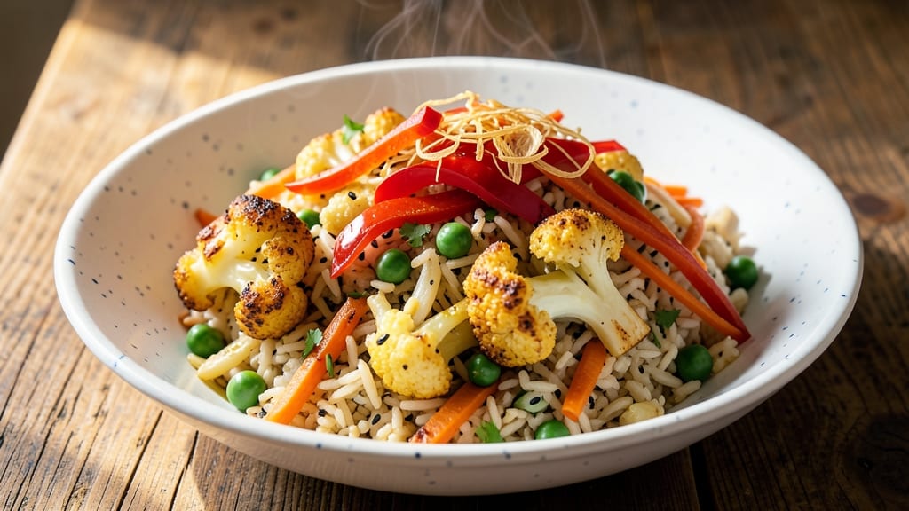 Cauliflower Vegetable Fried Rice Recipe: Crispy Rice and Colorful Veggie Bites