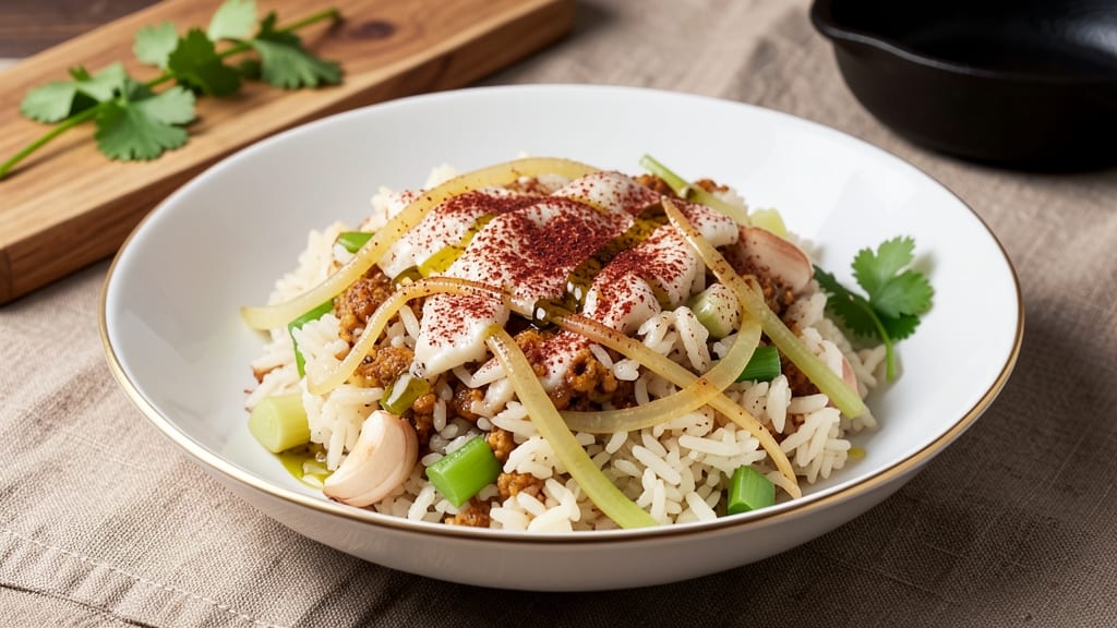 Blanco Rice Recipe: Garlic-Infused Fluff With Celery Crown Crunch