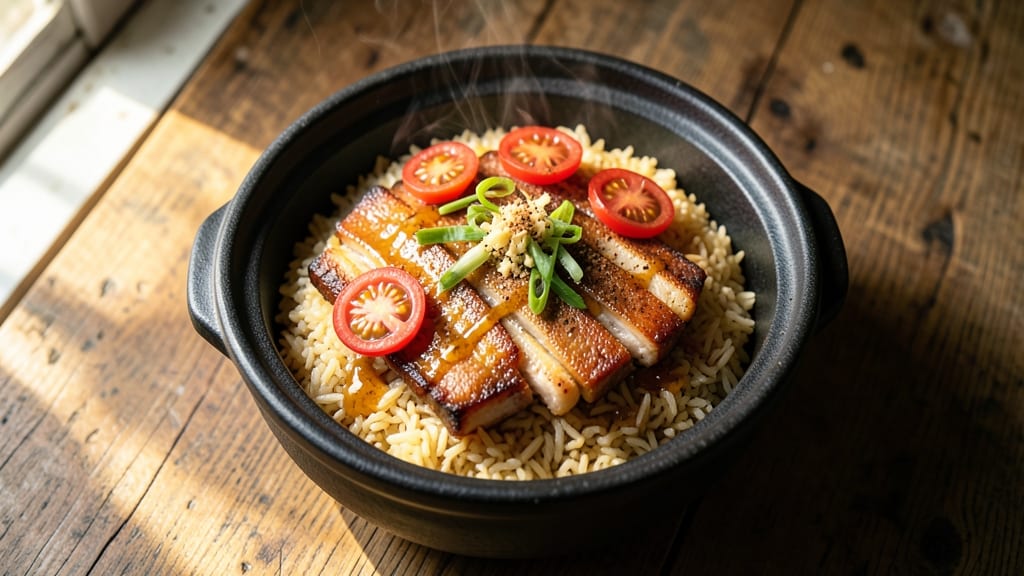 Cantonese Claypot Rice Recipe: Fragrant Five-Spice Rice with Charred Veggie Crunch