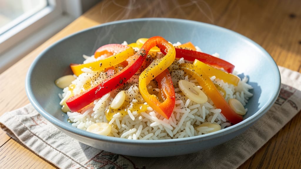 Capsicum Rice Recipe Without Onion and Garlic: Vibrant Peppery Flavor in One-Pan Speed