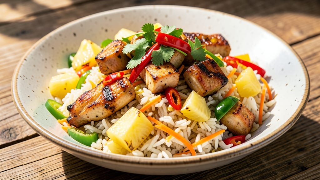 Caribbean Fried Rice Recipe: Spicy Jerk and Pineapple Zing in One Pan