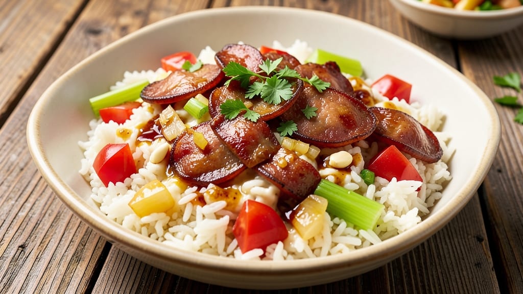 Carolina Brown Rice Recipe: Smoky Sausage and Celery Crunch Harmony