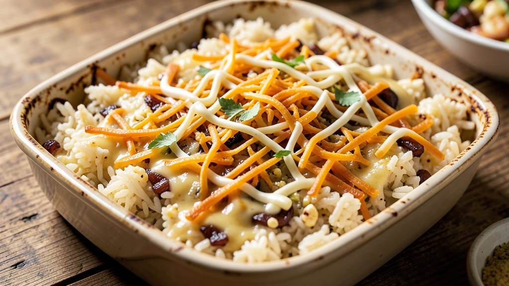 Cheesy Rice Bake Recipe: Golden Crust, Melty Cheese Layers