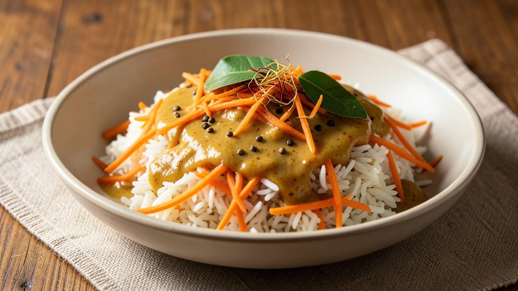 Indian Carrot Rice Recipe: Fragrant Saffron and Coconut Milk Fusion