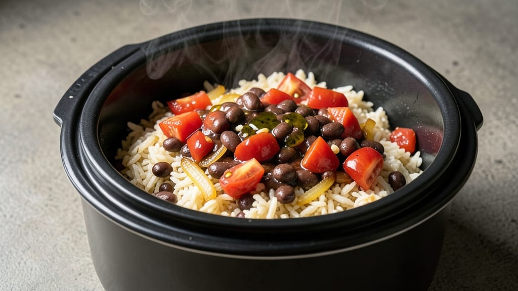 Black Beans and Rice in Rice Cooker Recipe: Hands-Off Fiesta Bowl in 30 Minutes