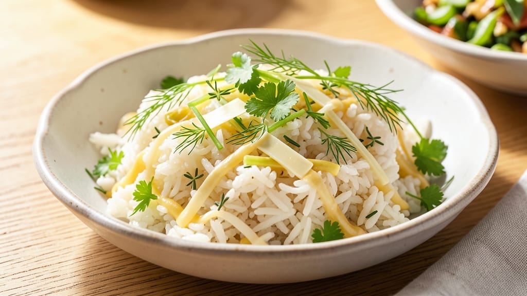 Canadian Rice Recipe: Crispy Celery Crown Over Savory Herb Butter