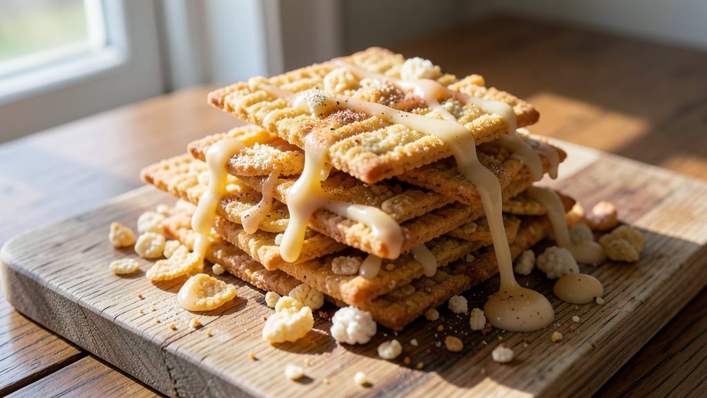 Cheddar Cheese and Rice Krispies Crackers Recipe: Crunchy Clusters With Melty Cheese Magic