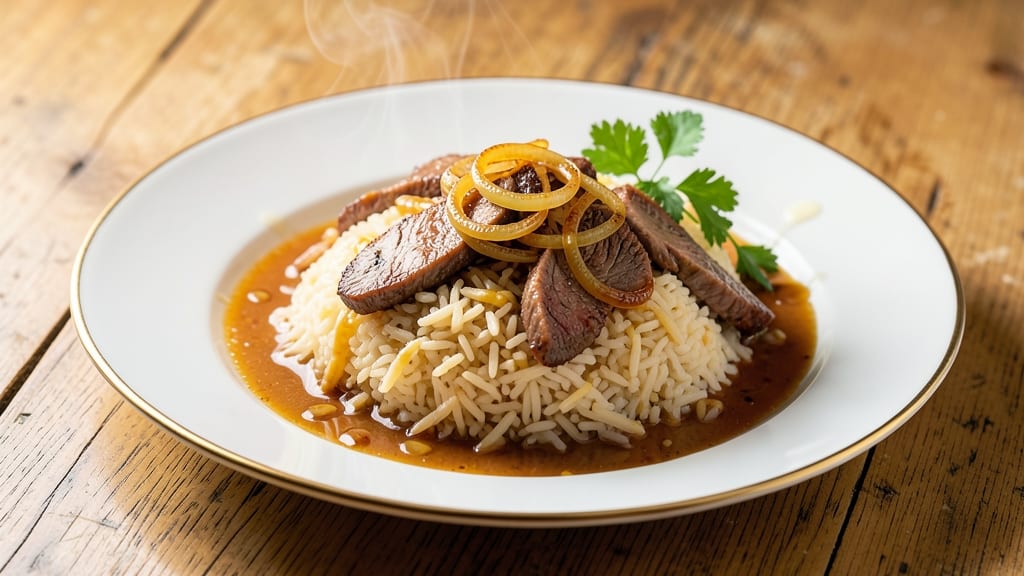 Butter Rice with Beef Consommé Recipe: Umami-Rich Broth Soaked Fluffy Grains
