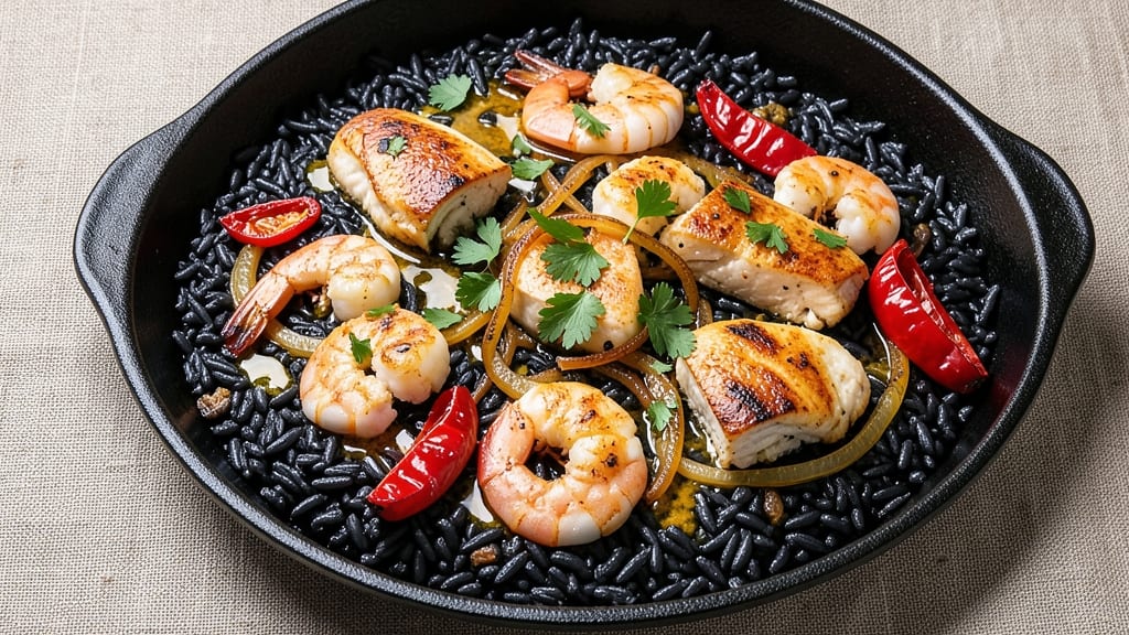 Black Rice Paella Recipe: Deep Purple Grains With Smoky Saffron Magic